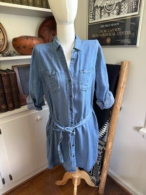 Velvet Heart lightweight Tencel Denim High-Low Shirt Dress NWOT size M